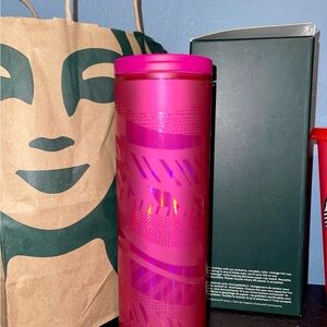 New Starbucks Pink Twist Sip Tumbler